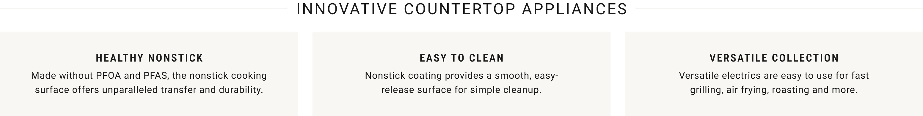Innovative Countertop Appliances: Healthy Nonstick, Easy to Clean, Versatile Collection
