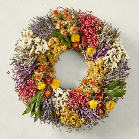Extra Large Dried Flower Meadow WreathRainbow flower wreathSpring WreathSummer Wreath