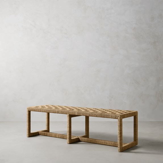 woven dining bench