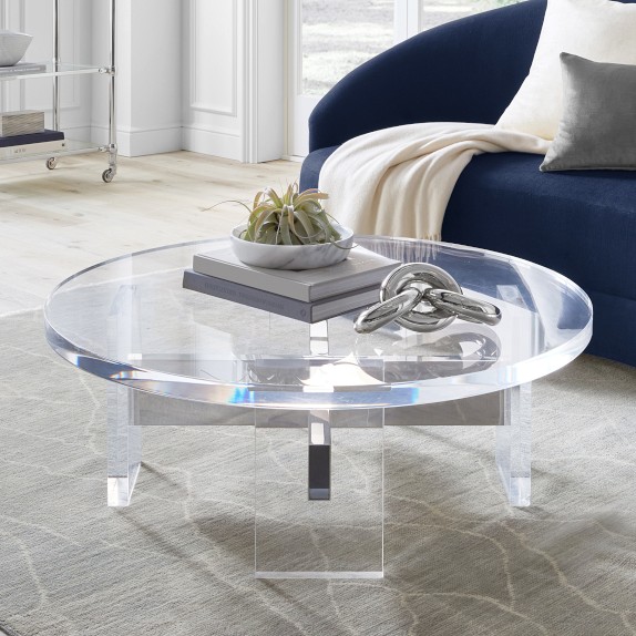 west elm acrylic coffee table