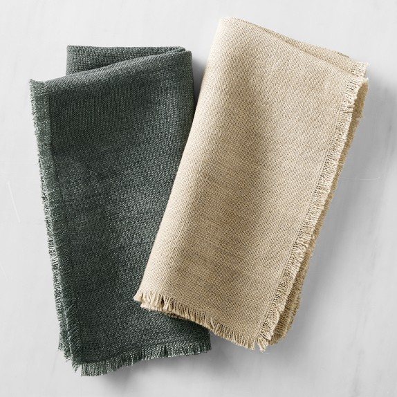 Washed Linen-Cotton set of 4 Napkins- Natural Linen – Thyme and Sage