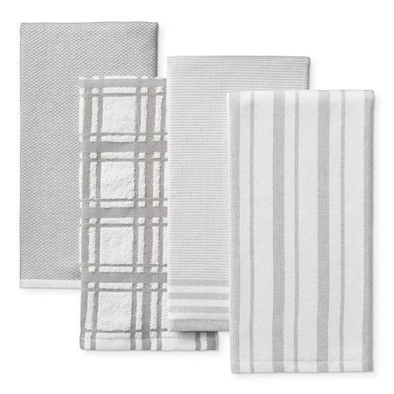  Williams-Sonoma Classic Striped Dishcloths, Dishrags, Claret  Red (Set of 4) : Home & Kitchen