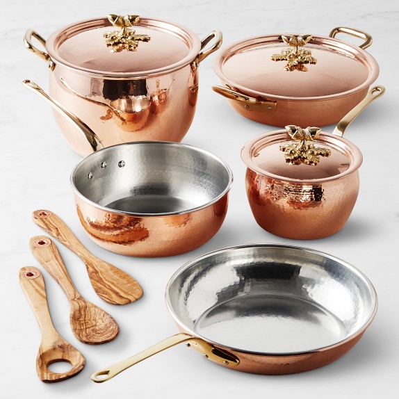 Williams Sonoma Ruffoni Historia Hammered Copper 7-Piece Cookware