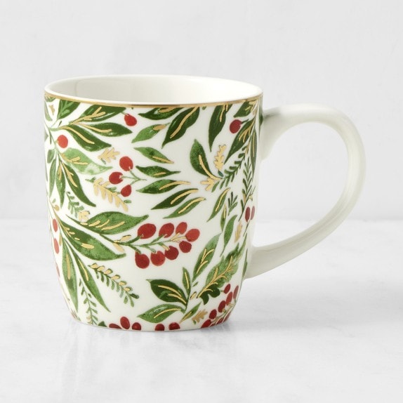 ￼ Williams-Sonoma Christmas Holiday Hot Drinks 10 oz. Mugs ~ Set of 6