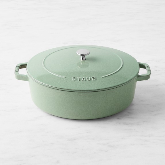 Staub Cast Iron Wok, 6QT with Stainless Steel Rack & Glass Lid on Food52