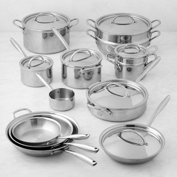 Williams Sonoma Signature Thermo-Clad™ Stainless-Steel Nonstick 20-Piece  Cookware Set