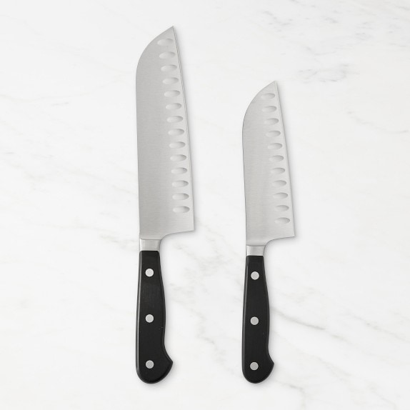 Cook's Essentials 2pc Santoku & Asian Chef's Knife w/ Sheaths