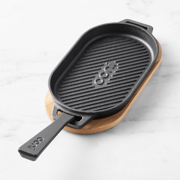 ooni Cast Iron Grizzler Plate - Griddle Cast Iron Pan - Cast Iron Cookware  with Removable Handle - Cast Iron Griddle - Pre-Seasoned Oven Safe