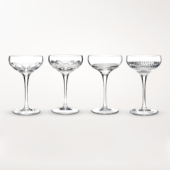 Williams Sonoma Waterford Lismore Black Martini Glasses, Set of 2