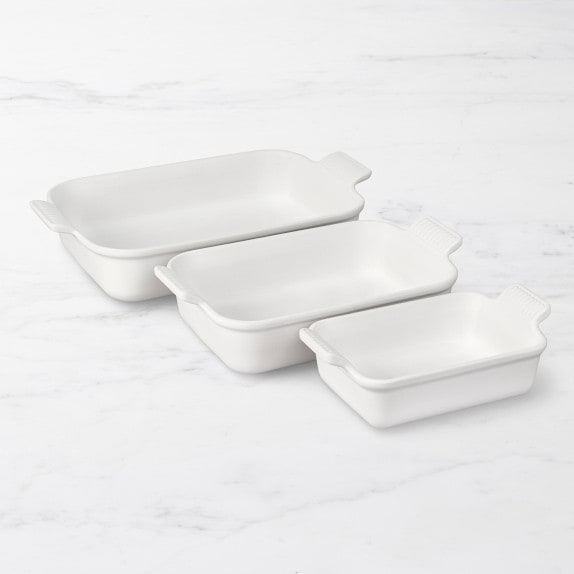 Le Creuset Stoneware Rectangular Dish Platter With Lid White 