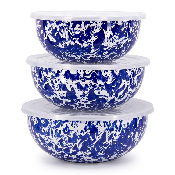 Williams Sonoma Stripe Mixing Bowls, Set of 3, Blue Tonal