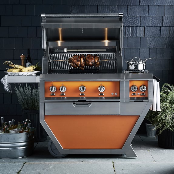 K750 Freestanding Hybrid Fire Grill with Side Burner