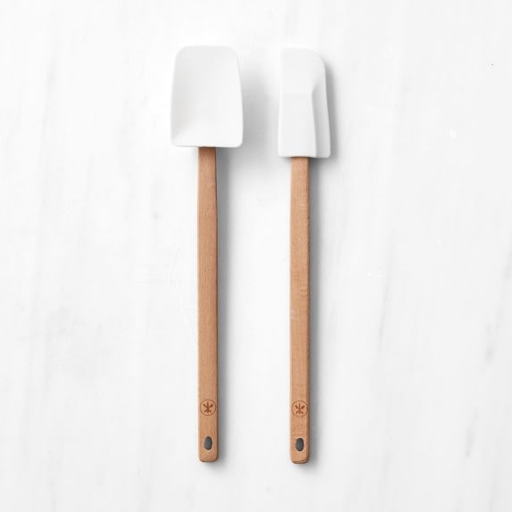 spatula, silicone & wood handle oyster