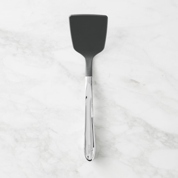 Scoop with Spatula, Polished Stainless Steel, Teflon Coated