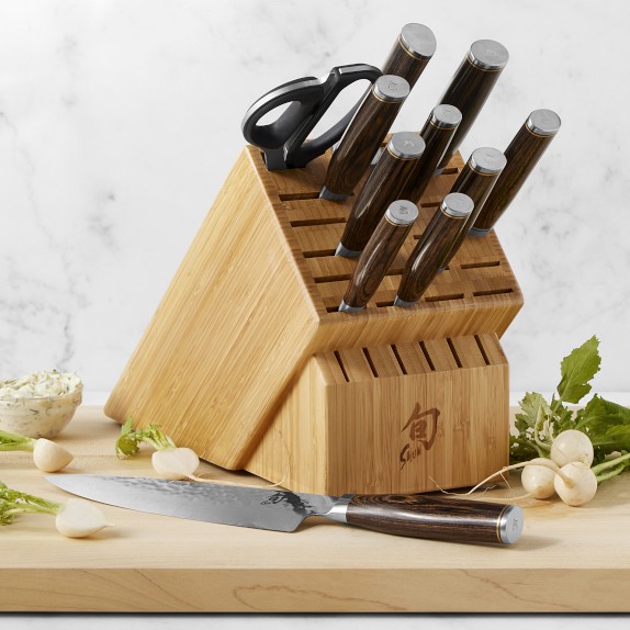 Premiere Titanium Cutlery 12-Piece Knife Block Set with Walnut