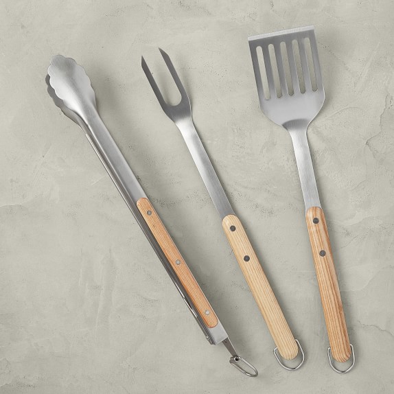 Williams Sonoma Stainless Steel BBQ Tool Set with Williams Sonoma Grill  School Cookbook