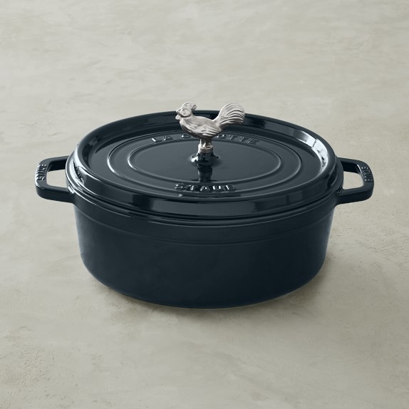 Enameled Cast Iron Signature Oval Dutch Oven, 7 qt Enameled Oval Dutch Oven Pot with Lid and Dual Handles for Braising, for Braising, Broiling