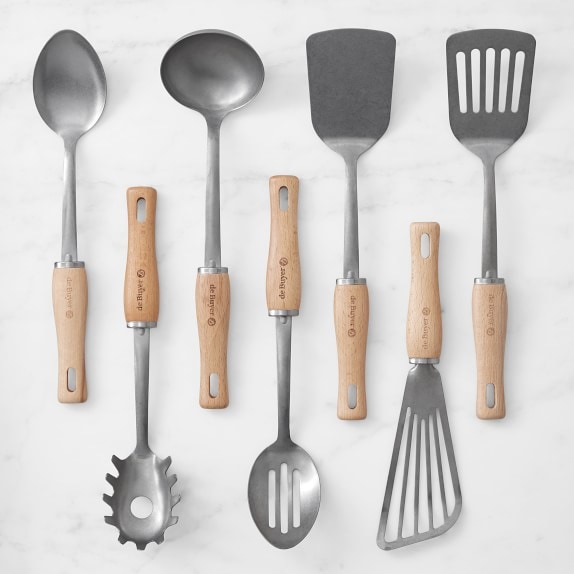 Kitchen Utensils Set Wooden Handle Gadgets Small Baking Pizza Cheese Knife  Stainless Steel Silver Egg Beater Kitchen Accessories