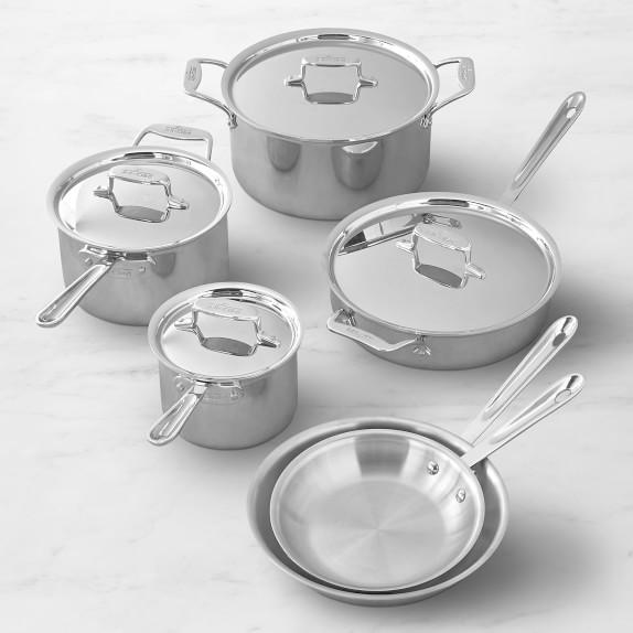 All-Clad Multi Material Cookware Set, 12-Piece, Silver and Black