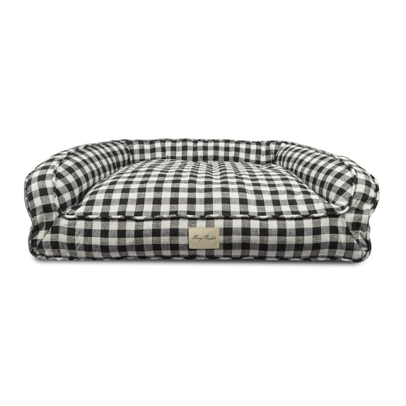 Checkered Dog Food Mat, Black White Check Pet Water Bowl Dish Small La