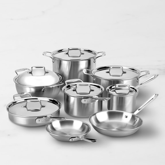 All-clad D3 Stainless Cookware Set Professional Grade, 14-Piece with A –  Capital Cookware