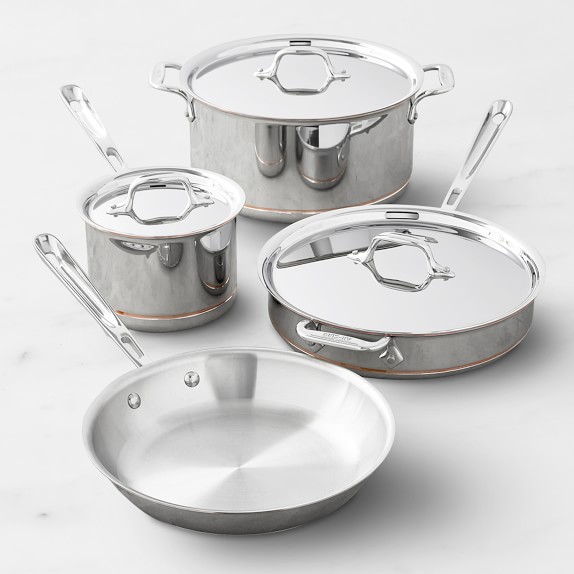 All-Clad® 7 Piece Copper-Core Stainless Cookware Set