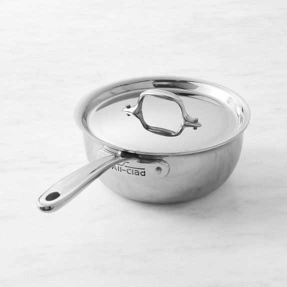 All-Clad d5 3 qt Brushed Stainless Steel Saucepan with Lid + Reviews |  Crate & Barrel