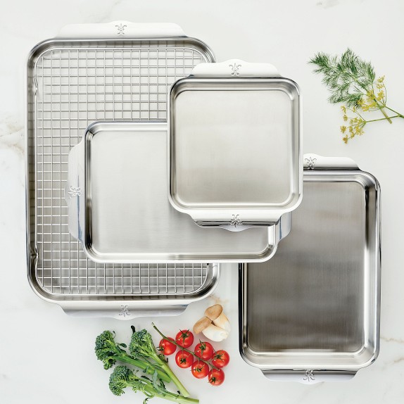 Williams Sonoma Thermo-Clad Stainless-Steel Ovenware Half Sheet with Cooling  Rack