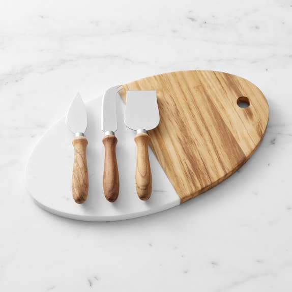 Marble White Cutting Board with Knife Cheese Board, Designer Sterling  Anchor Knife and Sterling Anchor Design