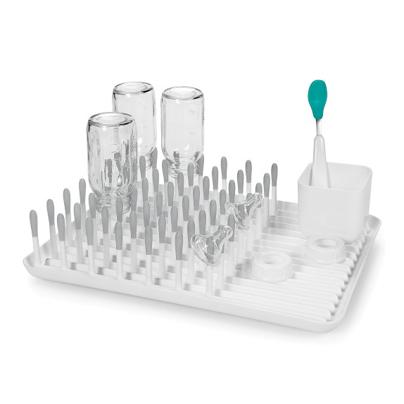 Sprucely Bottle Drying Rack in White/Sage