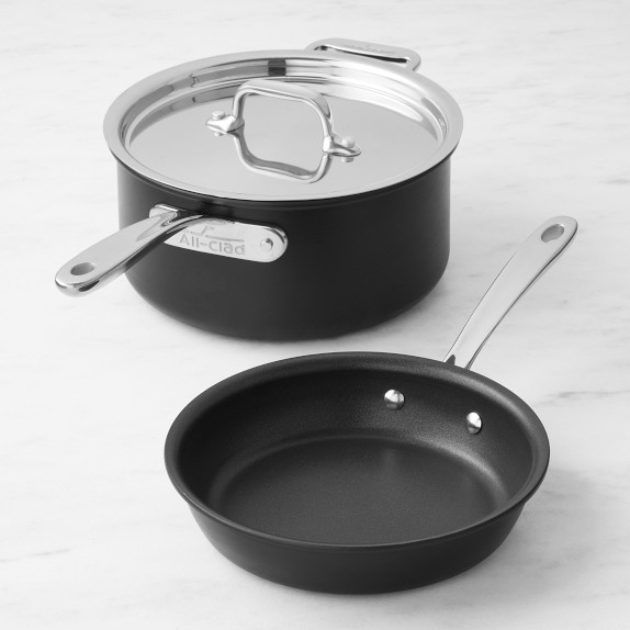 3-Piece HA1 Hard Anodized Fry Pan and Saute Pan Set I All-Clad
