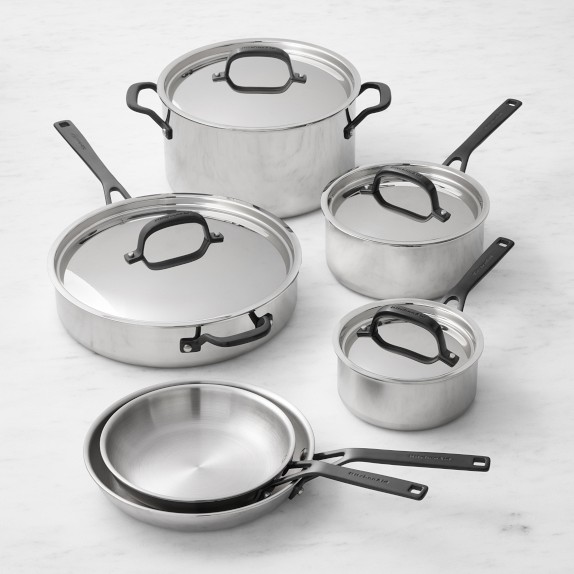 KitchenAid 10-pc. Stainless Steel Cookware Set, Color: Silver