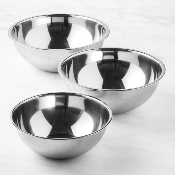 Cuissentials Stainless Steel Mixing Bowls with Plastic Lids - Set