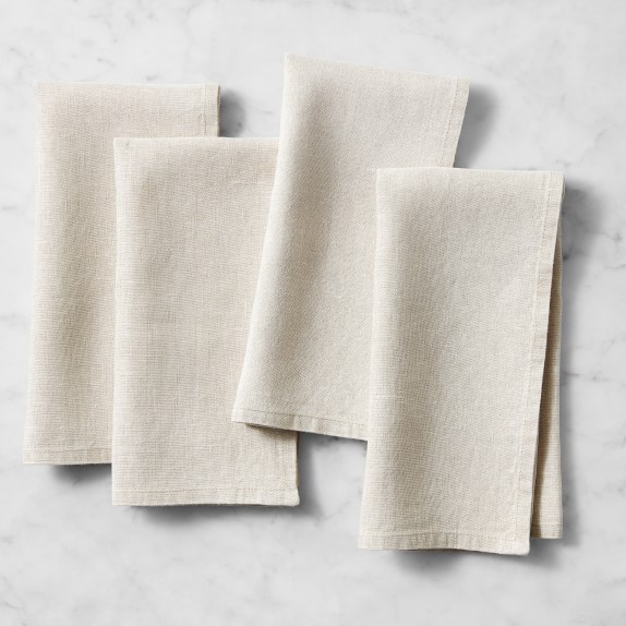 Set Of Hemstitched Linen Napkins White – Isona Linen