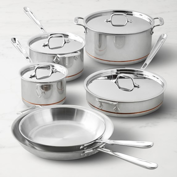 All Clad Copper Core 15 Piece Cookware Set Williams Sonoma