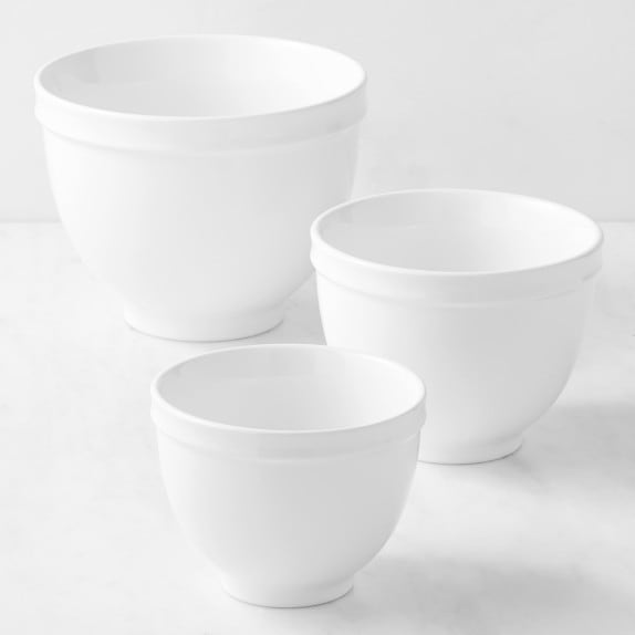 Williams Sonoma Set Of orders 3 Heavy Ceramic Pastel Ribbed Nesting Bowls