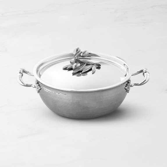 Ruffoni Opus Prima Hammered Stainless-Steel Wok with Tomato
