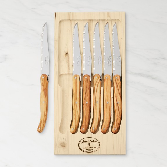 Jean Dubost Laguiole Dark Horn Steak Knives, Set of 6