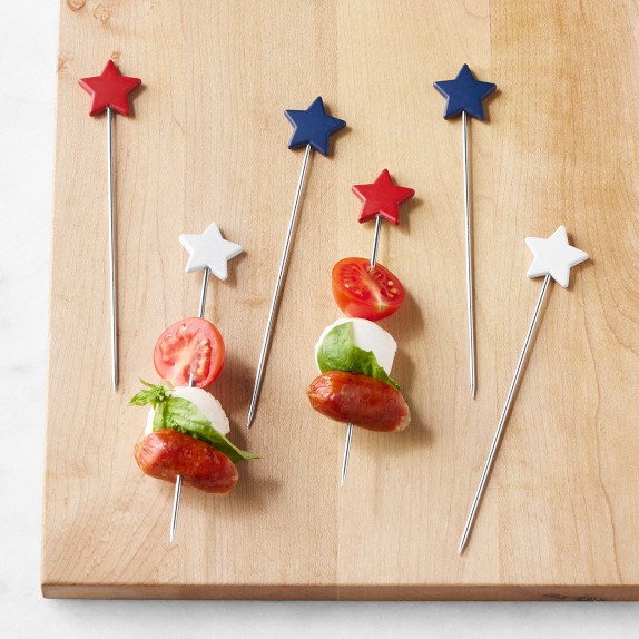 Williams Sonoma Short Stainless-Steel Cocktail Picks, Set of