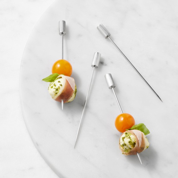 WILLIAMS SONOMA ピック　コースターセット Williams Sonoma Short Stainless-Steel Cocktail Picks, Set of