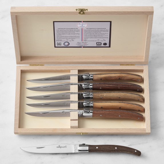 Jean Dubost Laguiole Dark Horn Steak Knives, Set of 6