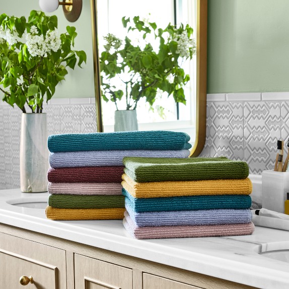 Solid Ribbed 6 Piece Towel Set