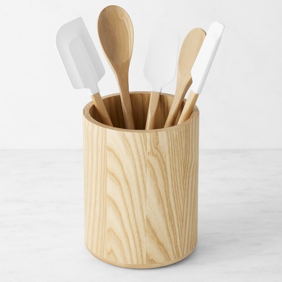 OPEN BOX: Hold Everything Large Utensil Holder, Ashwood