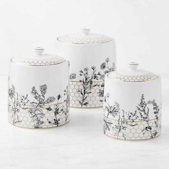 Honeycomb Porcelain Canisters