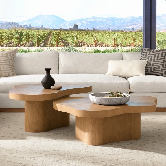 Marin Organic Curved Nesting Coffee Tables (40"- 83")