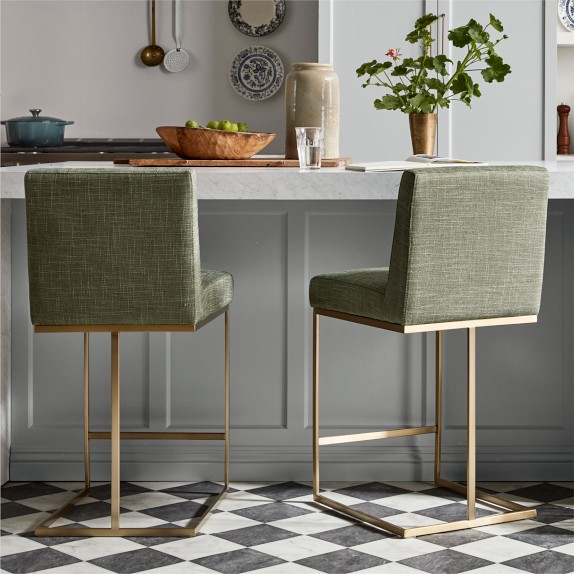 Bradley Upholstered Square Back Counter & Bar Stool
