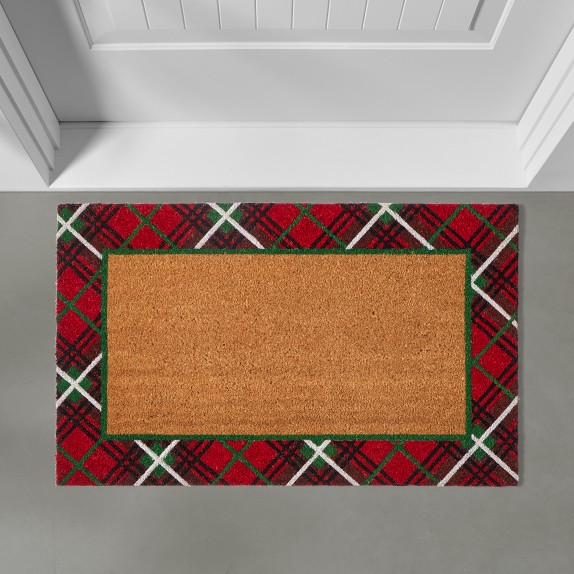 Red Tartan Holiday Doormat
