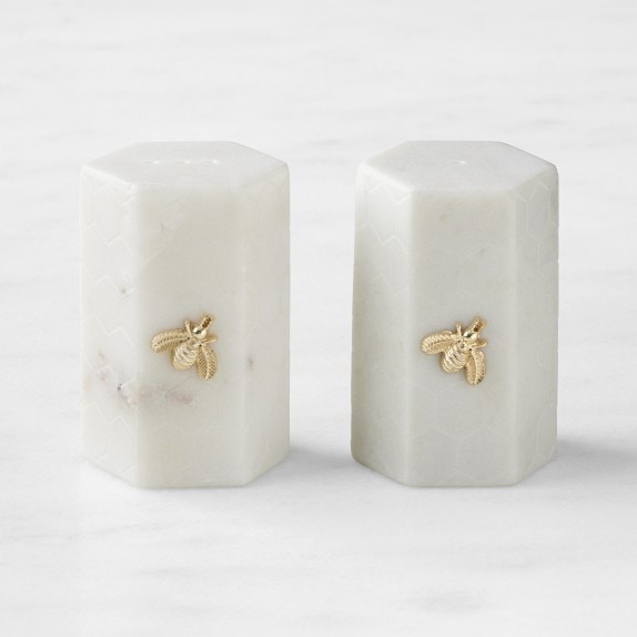 Williams Sonoma Honeycomb Marble Salt Cellar