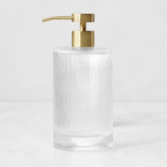 Williams Sonoma Honeycomb Bee Glass Soap Dispenser
