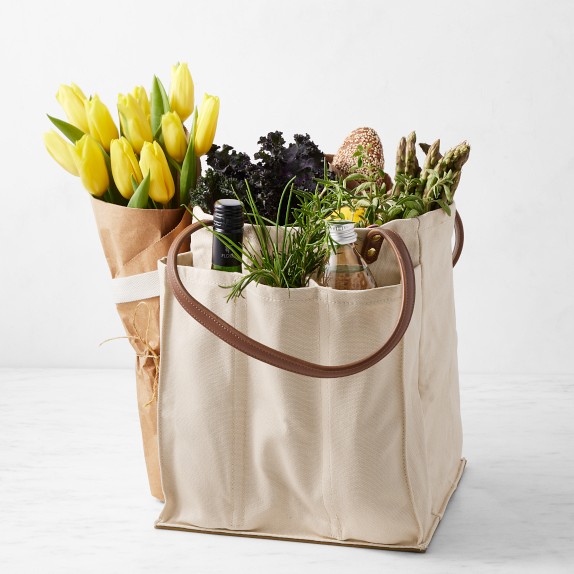 Market Tote with Genuine Leather